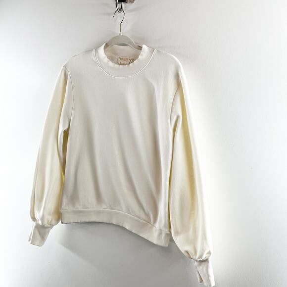Nation LTD Crewneck Long Sleeve Pullover Sweatshirt White Medium - Picture 7 of 8
